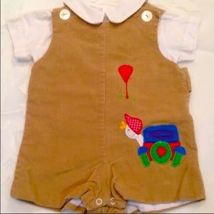 Vintage Samara Caramel Corduroy Romper 12 Months